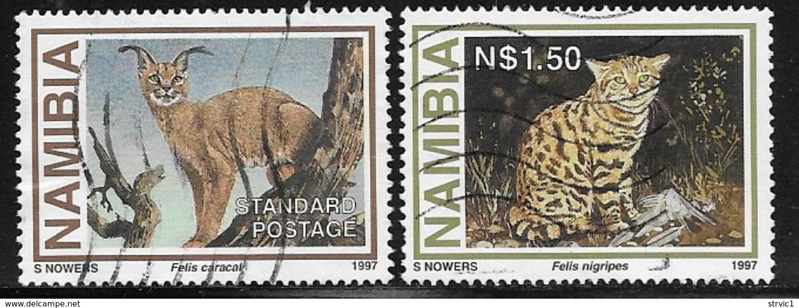 Namibia Scott # 825,828 Used Wild Cats, 1997 - Namibia (1990- ...)