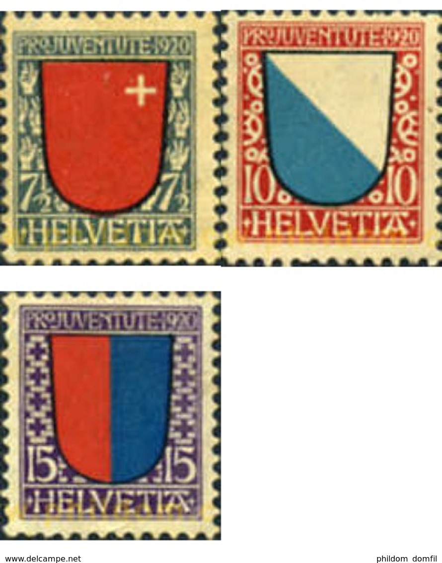 Ref. 127434 * MNH * - SWITZERLAND. 1920. PRO JUVENTUTE. COAT OF ARMS . PRO JUVENTUD. ESCUDOS - Unused Stamps