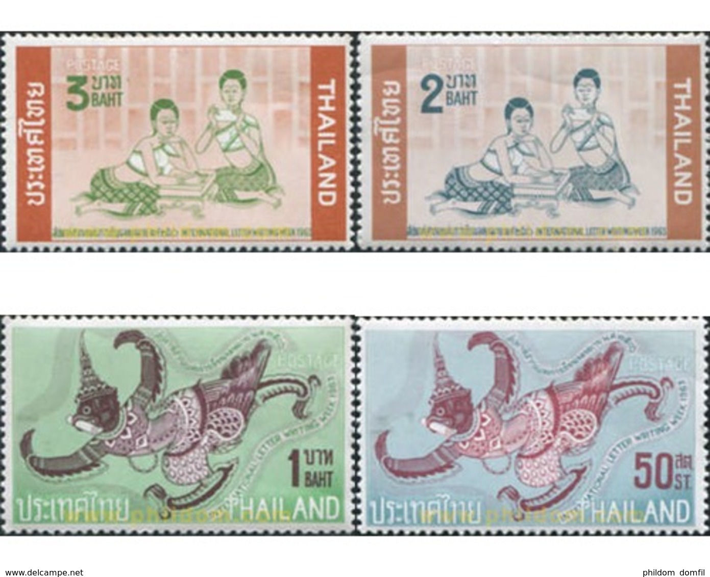 Ref. 609997 * MNH * - THAILAND. 1963. INTERNATIONAL WEEK OF WRITTEN LETTER . SEMANA INTERNACIONAL DE LA CARTA ESCRITA - Tailandia