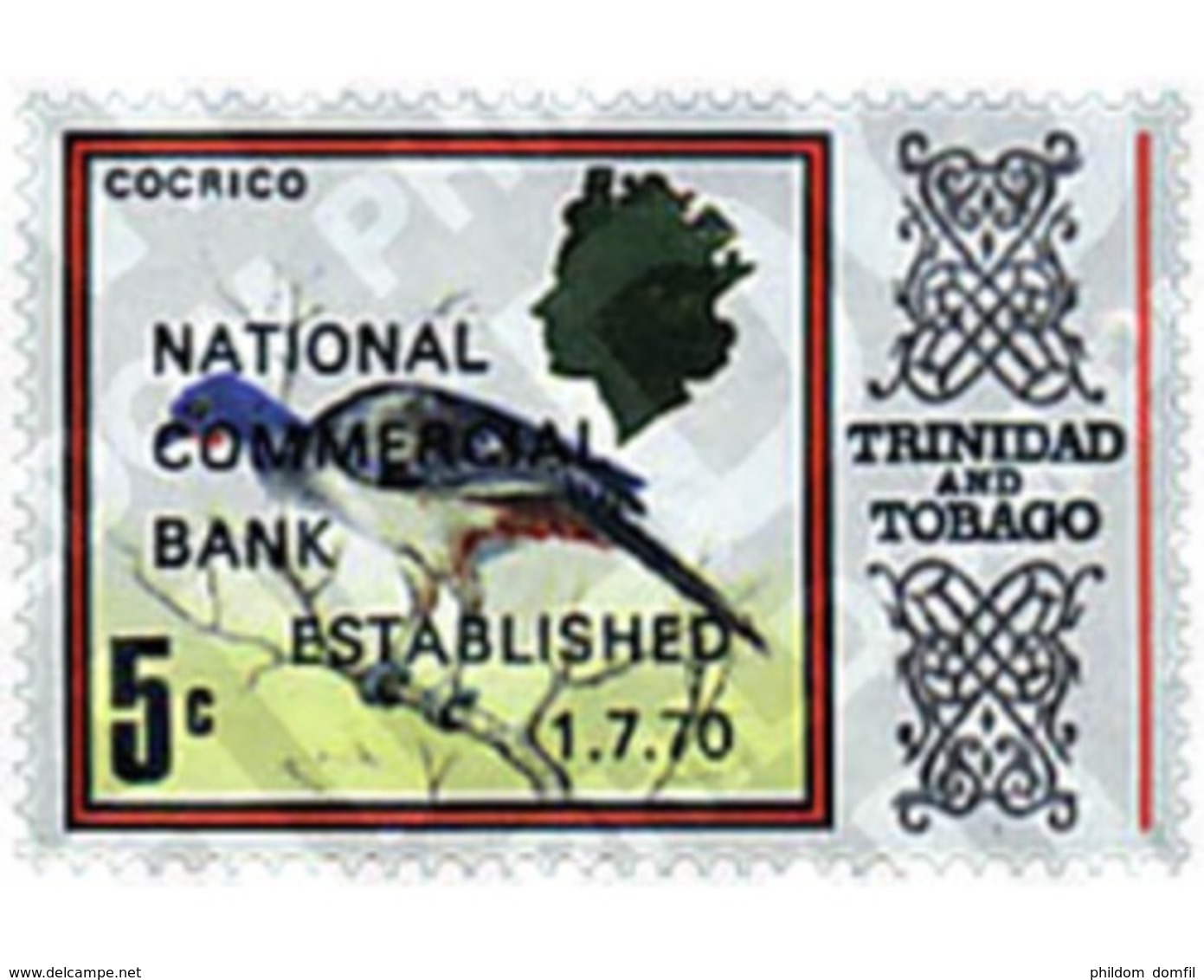 Ref. 35954 * MNH * - TRINIDAD AND TOBAGO. 1970. NATIONAL BANK OF COMMERCE . BANCO NACIONAL DEL COMERCIO - Altri & Non Classificati