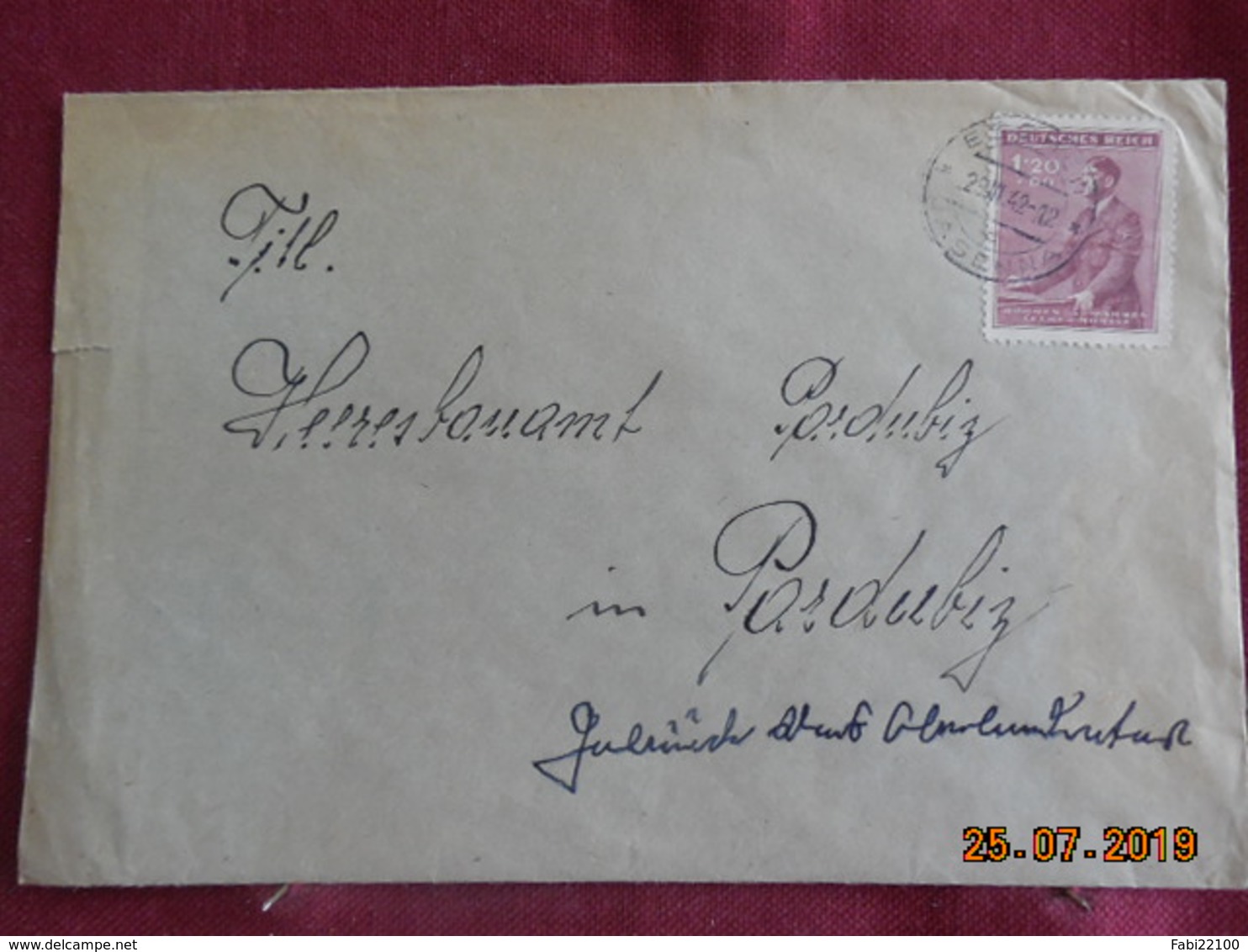 Lettre De 1942 à Destination De Pardubice - Cartas & Documentos