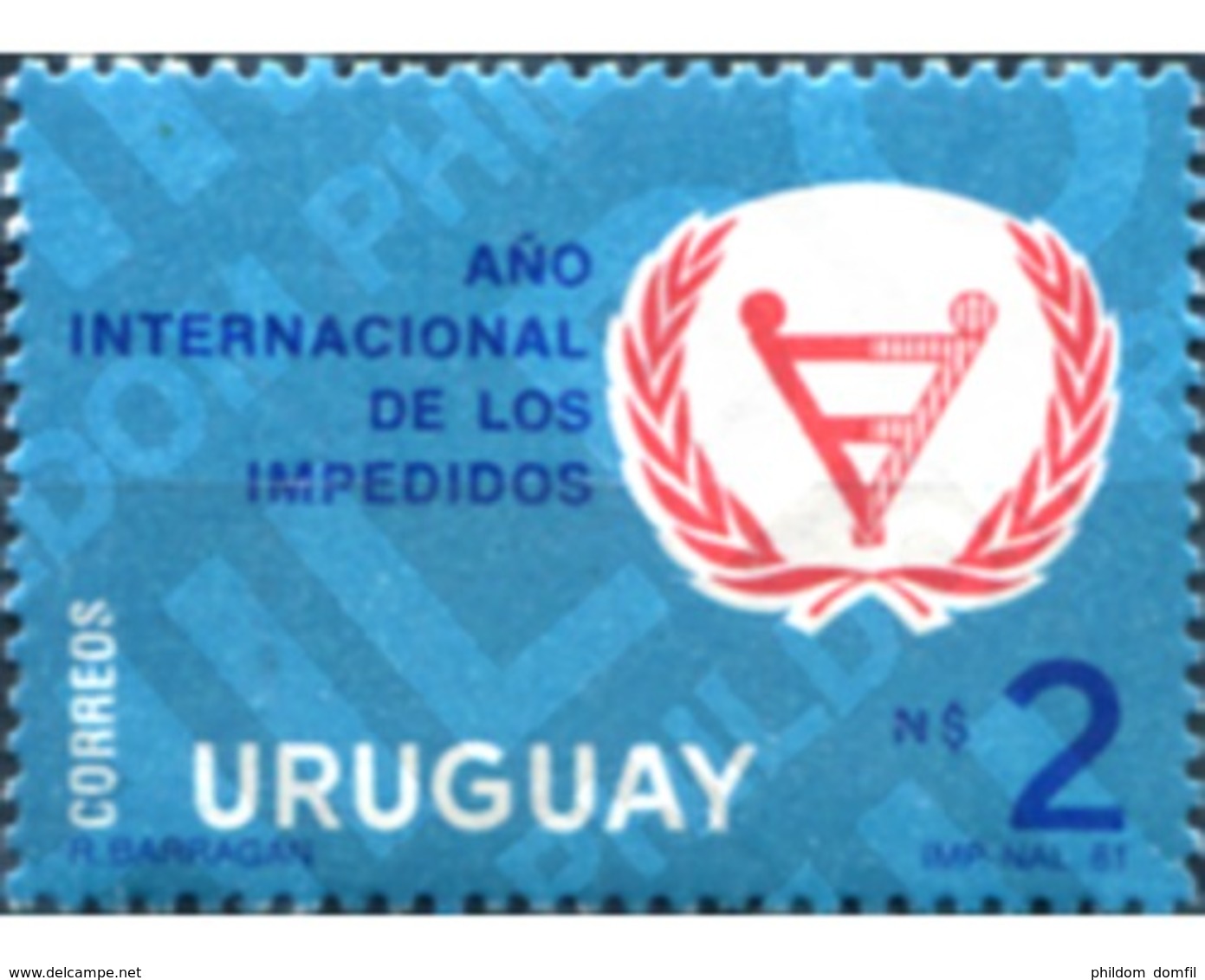 Ref. 297126 * MNH * - URUGUAY. 1981. INTERNATIONAL YEAR OF HANDICAPPED PERSONS . AÑO INTERNACIONAL DE LAS PERSONAS DISC - Uruguay