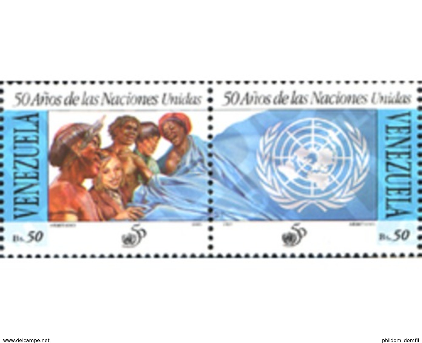 Ref. 178553 * MNH * - VENEZUELA. 1995. 50th ANNIVERSARY OF THE UN . 50 ANIVERSARIO DE LAS NACIONES UNIDAS - Venezuela