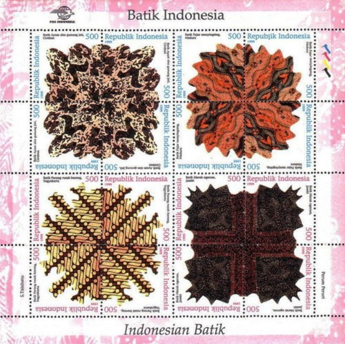 Ref #873 Indonesia 1999 Batik Designs - Indonesia