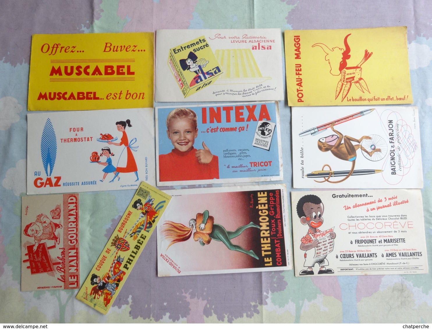 LOT 10 BUVARD BUVARDS BLOTTING PAPER  ALIMENTATION BOISSON GÂTEAU ABONNEMENT PHARMACIE ECRITURE - Collections, Lots & Séries