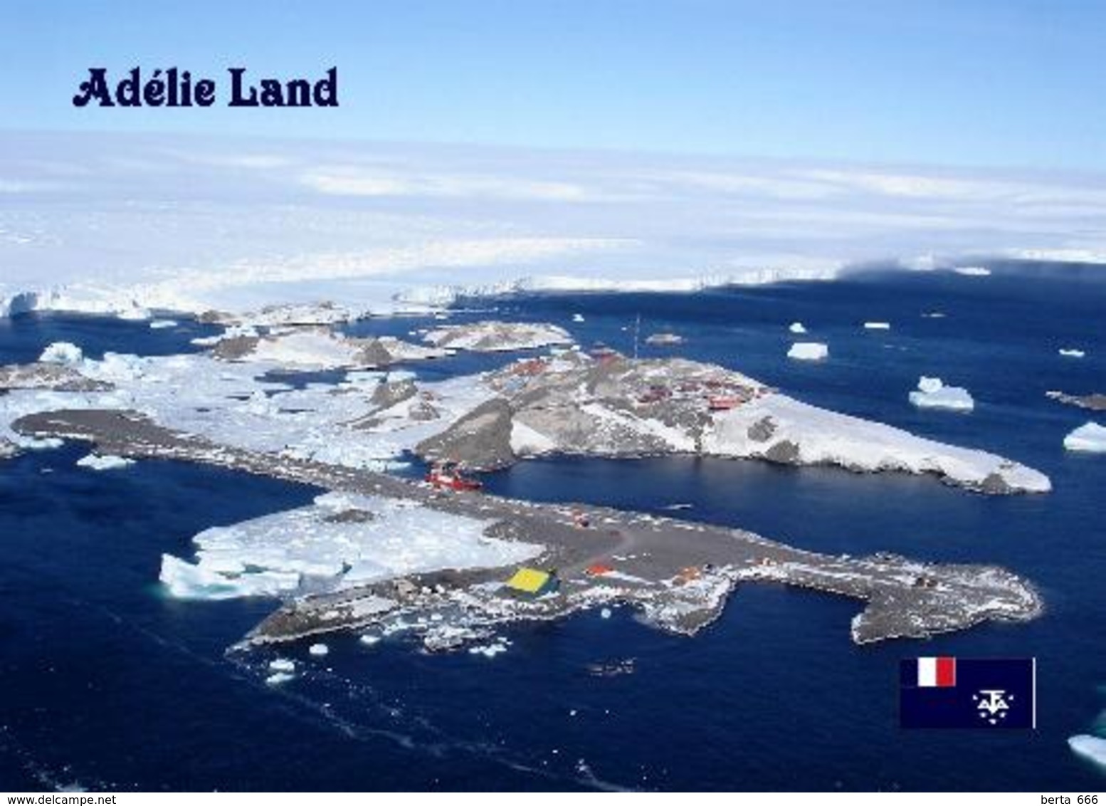 Antarctica Adelie Base Aerial View TAAF New Postcard - TAAF : Franz. Süd- Und Antarktisgebiete