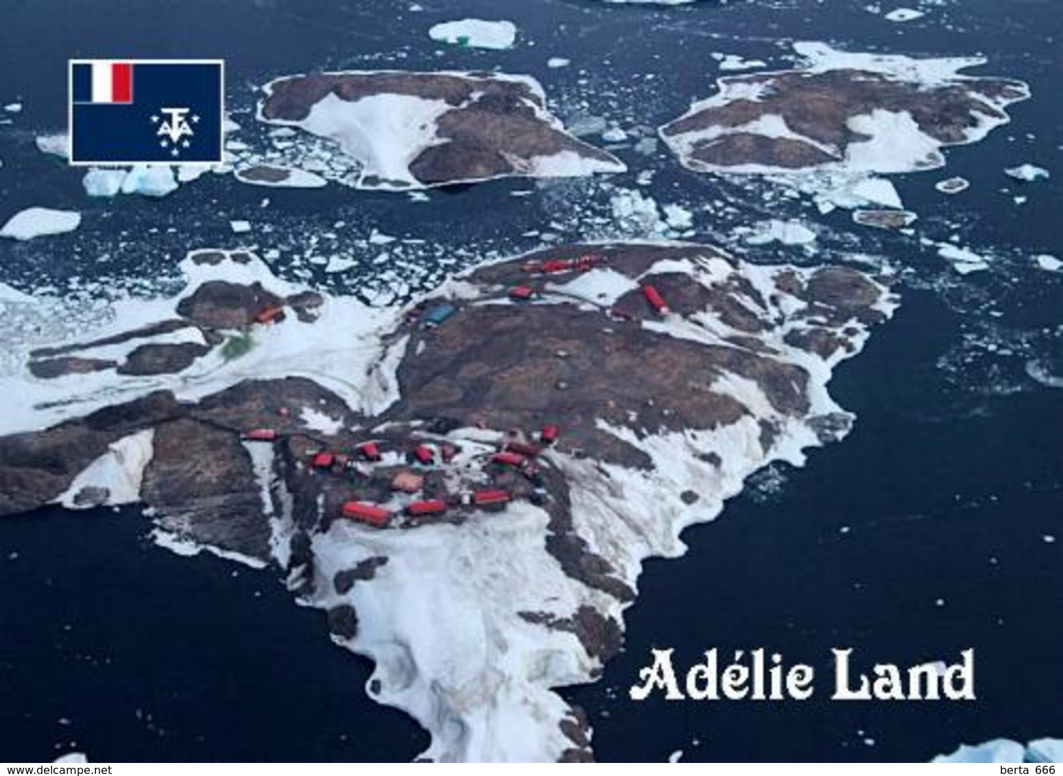 Antarctica Adelie Dumont-d'Urville Station Aerial View TAAF New Postcard - TAAF : Franse Zuidpoolgewesten