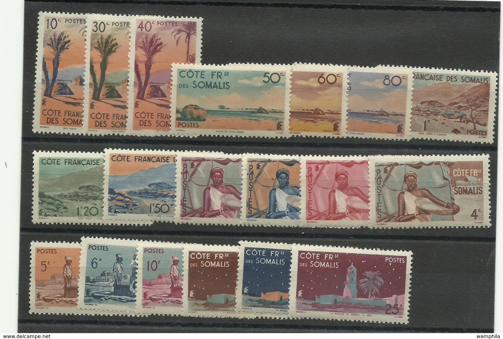 C.F. Somalis, 1947 Série 264/ 282 Neufs ** MNH, Cote YT 33€60 - Nuevos