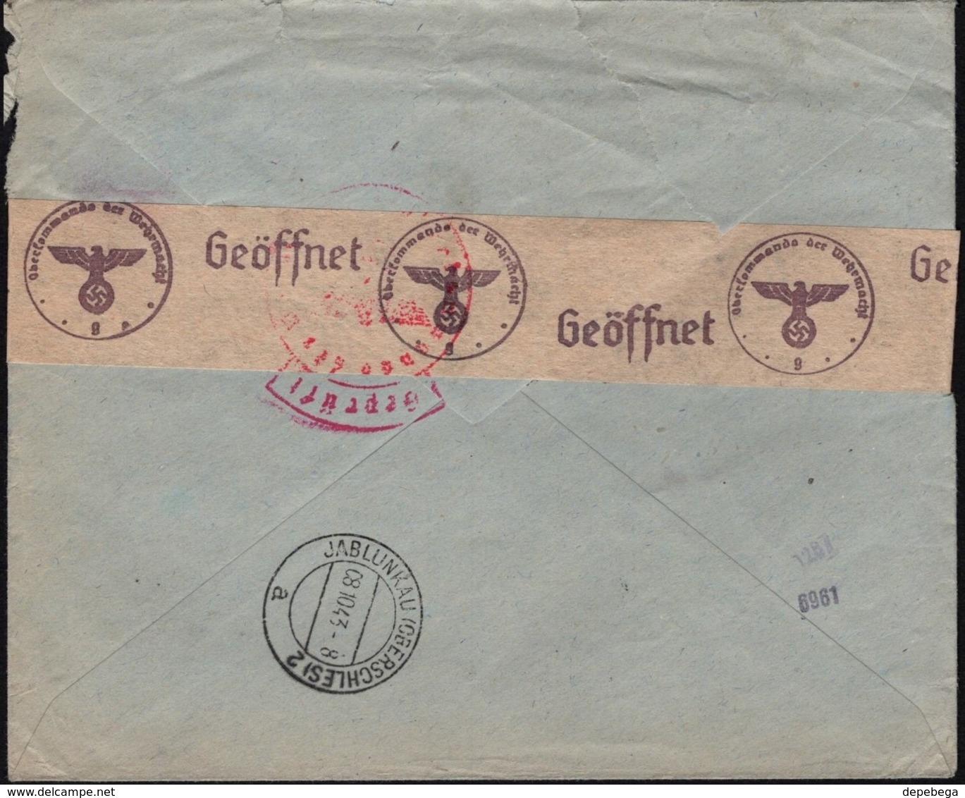 Romania - WWII, Censored Reg. Cover (Mi. 654, 658), 'MARGINA-RESITA'. Resita 8.10.1943 To Jablunkau, Germany. - 2. Weltkrieg (Briefe)