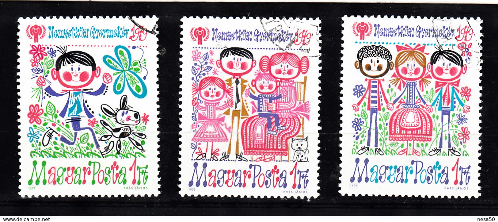 Hongarije 1979 Mi Nr  3335 - 3337, Jaar Van Ht Kind, Vlinder, Butterfly - Gebraucht