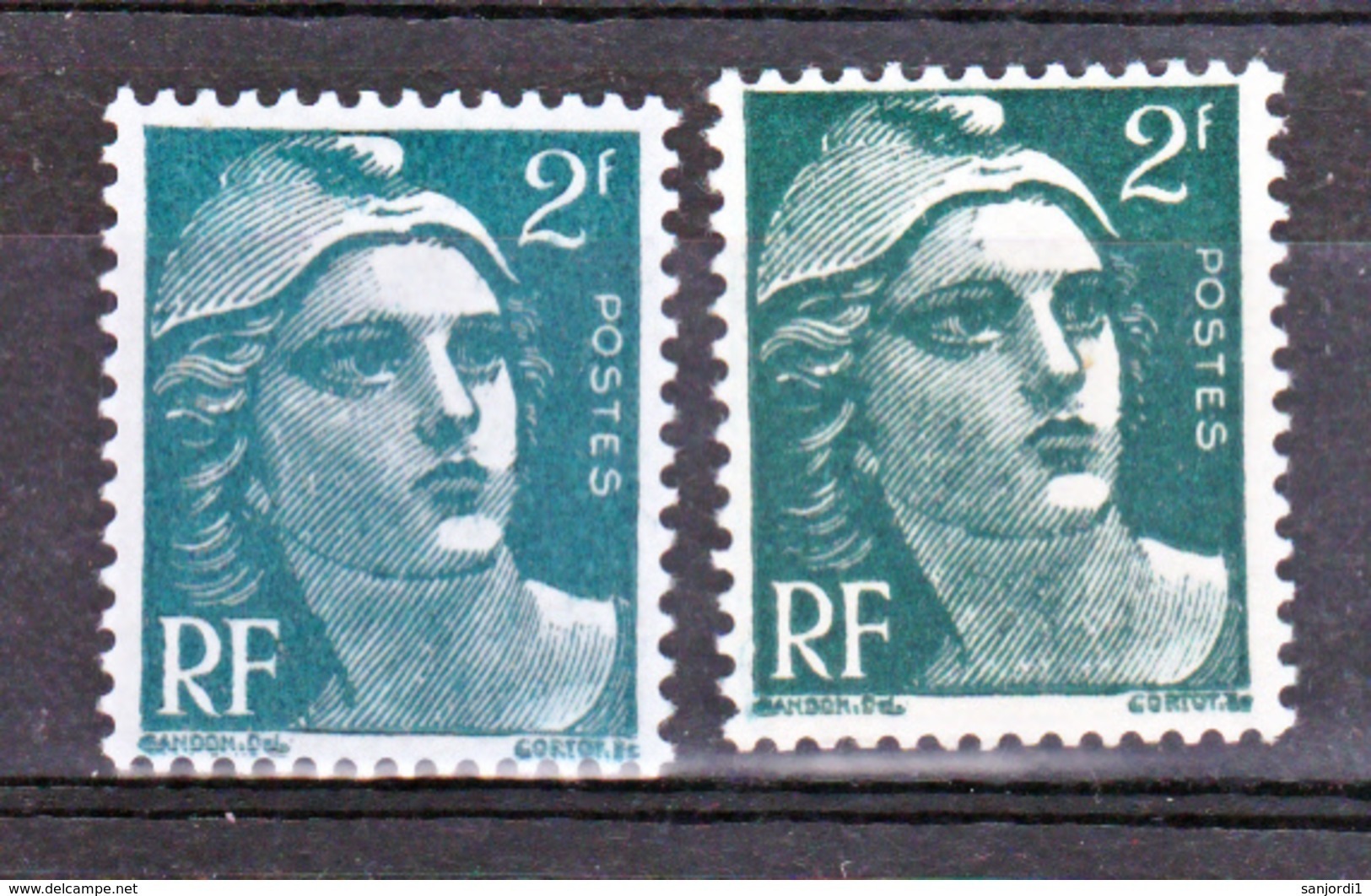 France  713 Variété Papier épais Et Normal  Marianne De Gandon Neuf ** TB MNH Sin Charnela - Neufs