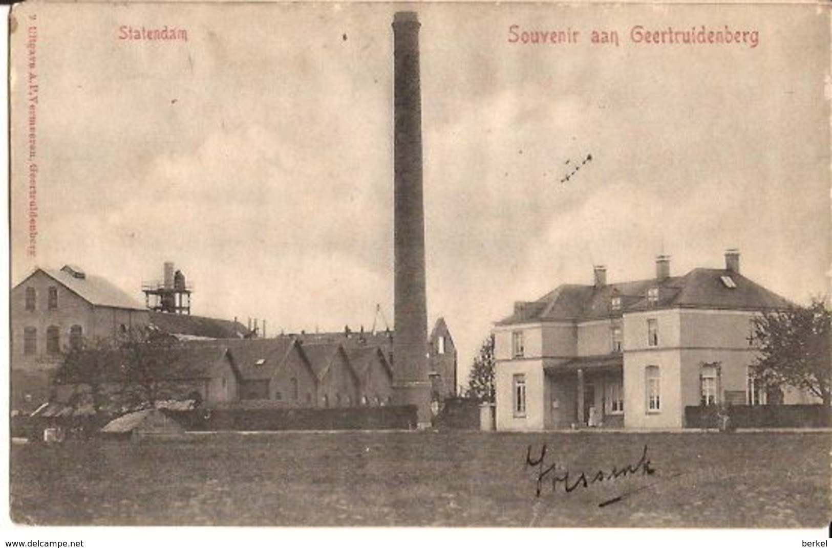 Souvenir Aan Geertruidenberg Suikerfabriek Sucrière 1902 Cacheté  STATENDAM De Naam Nom 6/243 D2 - Industrie