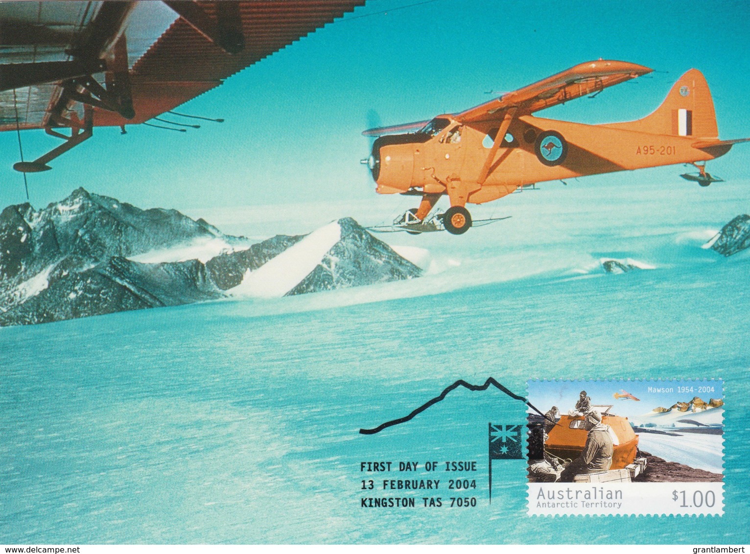 Australian Antarctic 2004 Mawson Station $1 Beaver In Prince Charles Mountains Maximum Card - Maximumkaarten