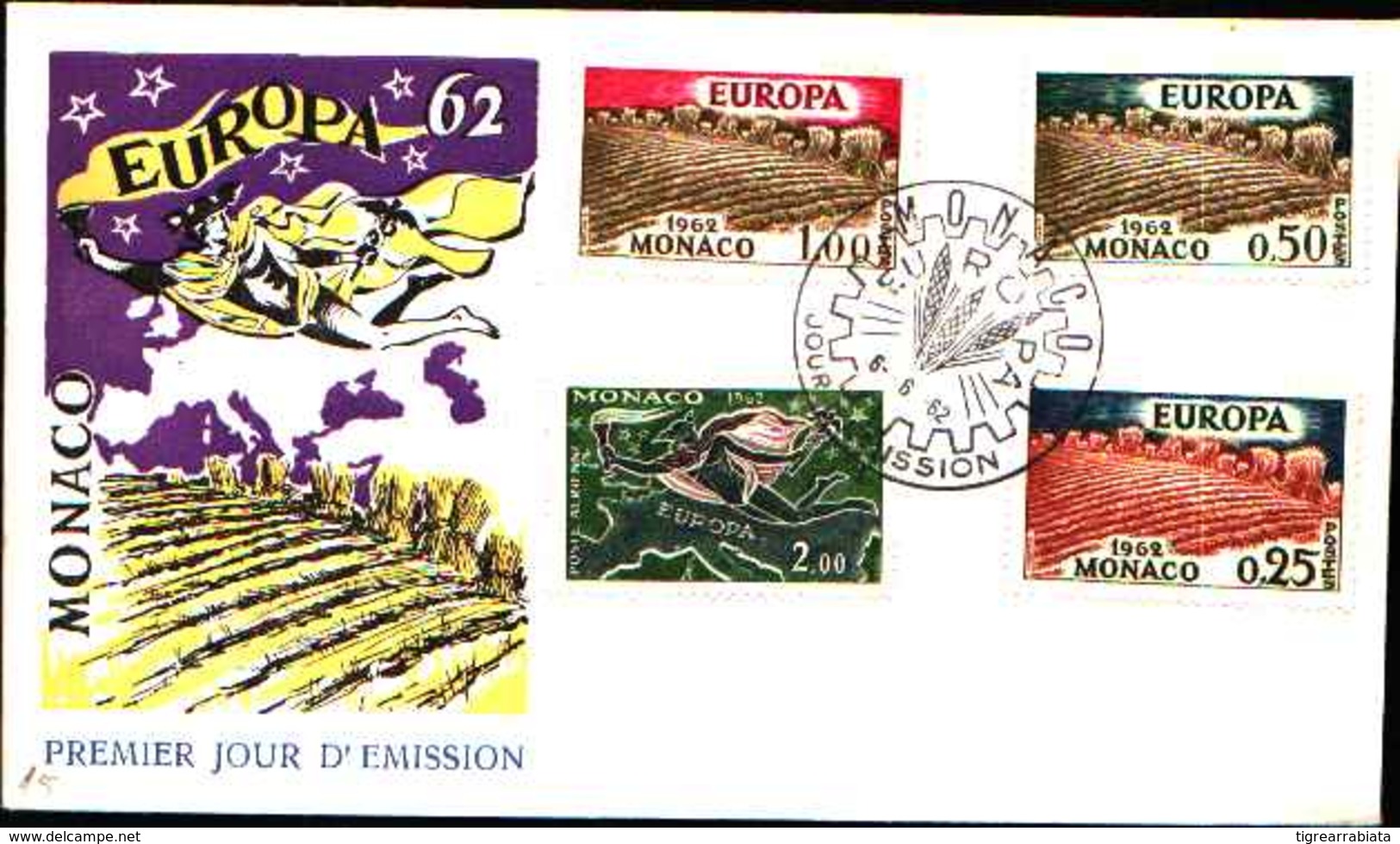 12533a) MONACO-F.D.C.SERIE COMPLETA - EUROPA  CEPT DEL   6-6-1962 - FDC