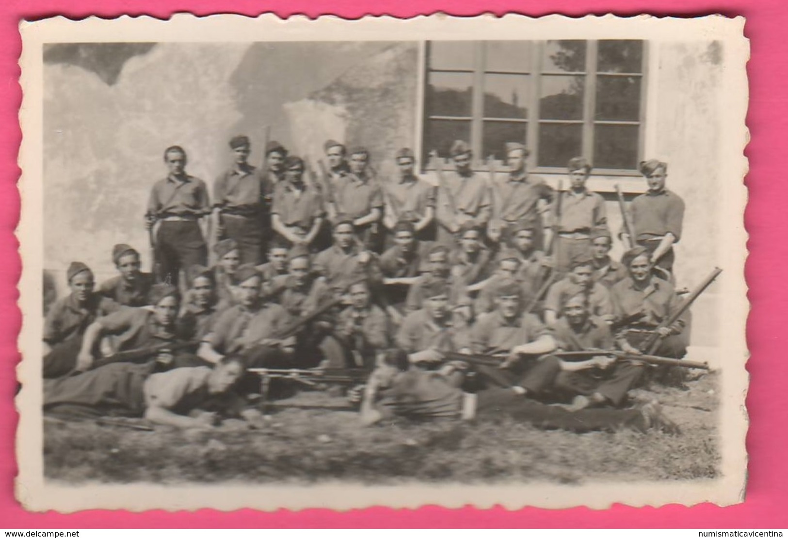 Fucilieri Esercito Fucili Enfield Mitraglia Breda 30 Roma Foto 1946 Armi Armée - Guerra, Militari