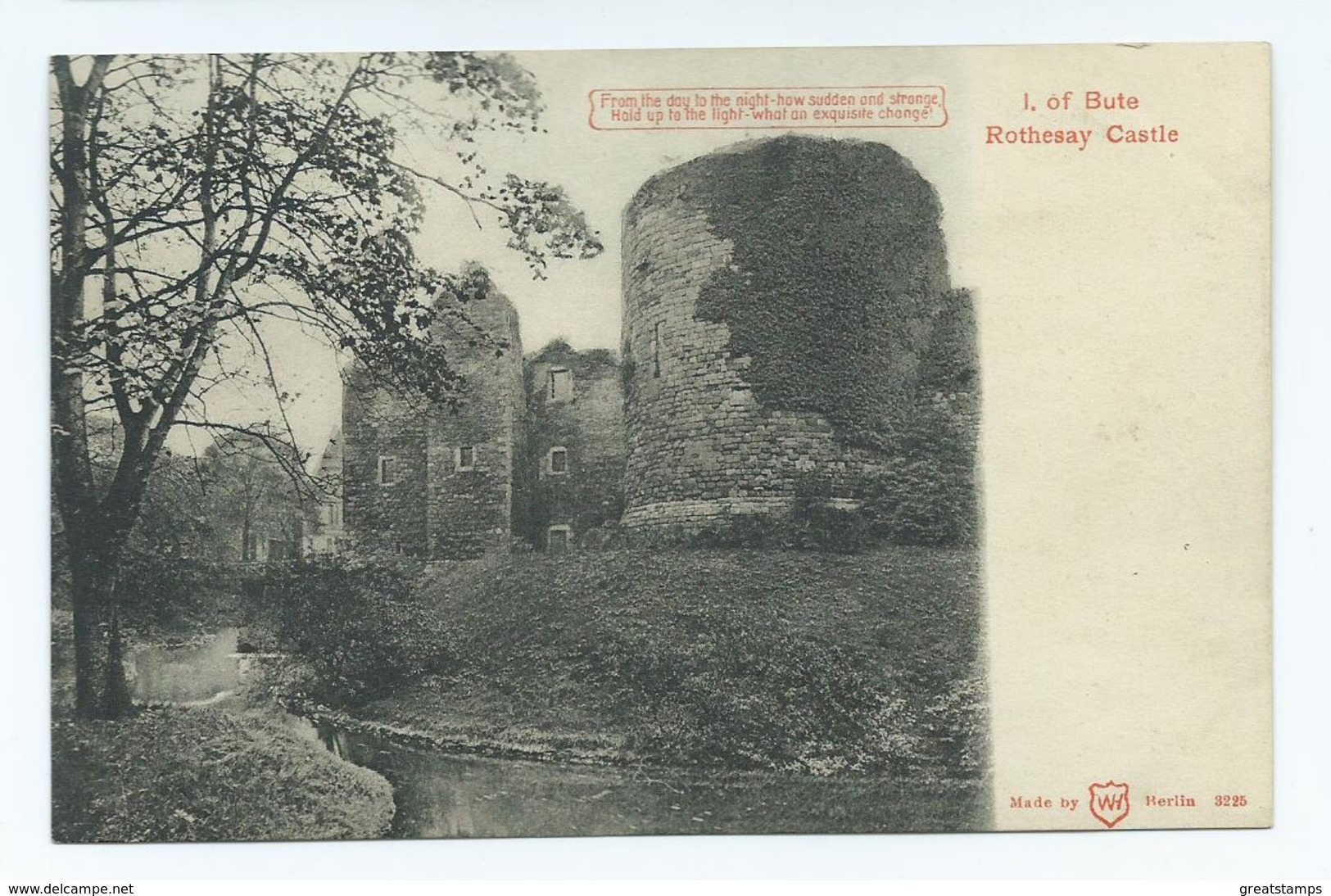 Postcard Scotland Isle Of Bute Rothesay Castle Unused - Bute