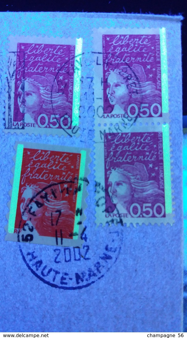 1997 N° 3072  TYPE II 3 TIMBRES 0.50  / 2001 N° 3398 II MARIANNE DE LUQUET OBLITÉRÉ - Storia Postale