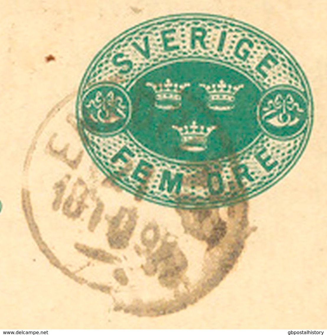 SCHWEDEN 1893, "ENKÖPING" K1 Und K2 "GÖTEBORG 2 TUR." A. 5 (FEM) Öre Grün GA-Postkarte, Pra. - 1872-1891 Ringtyp