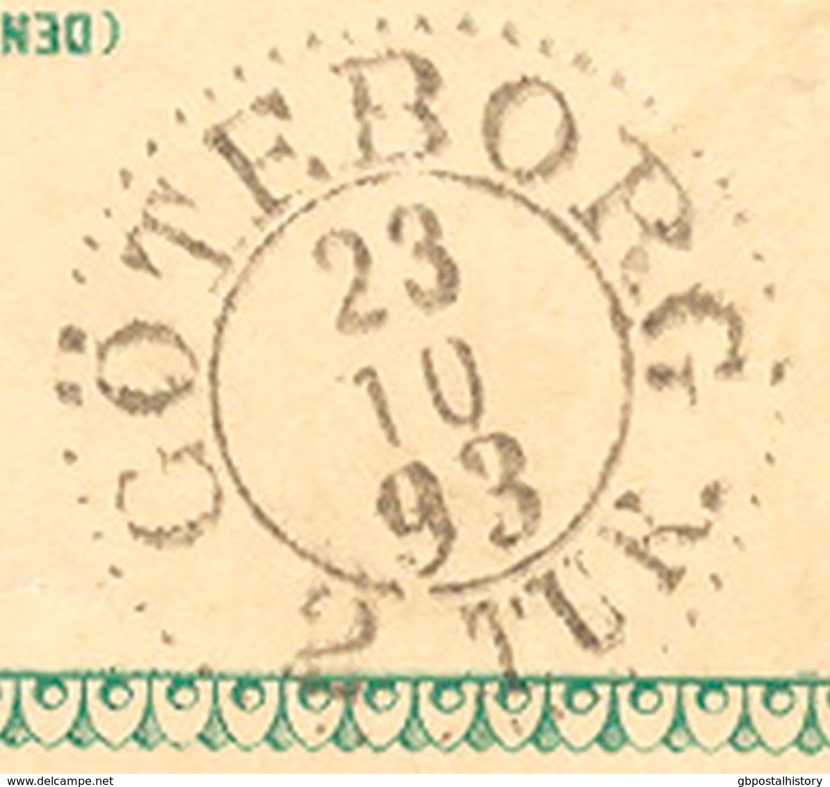 SCHWEDEN 1893, "ENKÖPING" K1 Und K2 "GÖTEBORG 2 TUR." A. 5 (FEM) Öre Grün GA-Postkarte, Pra. - 1872-1891 Ringtyp