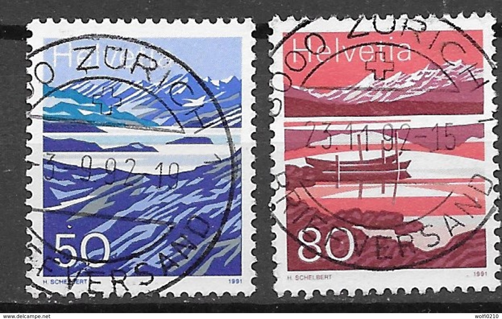 Schweiz Mi. Nr.: 1459 - 60  Vollstempel (szv90er) - Gebraucht