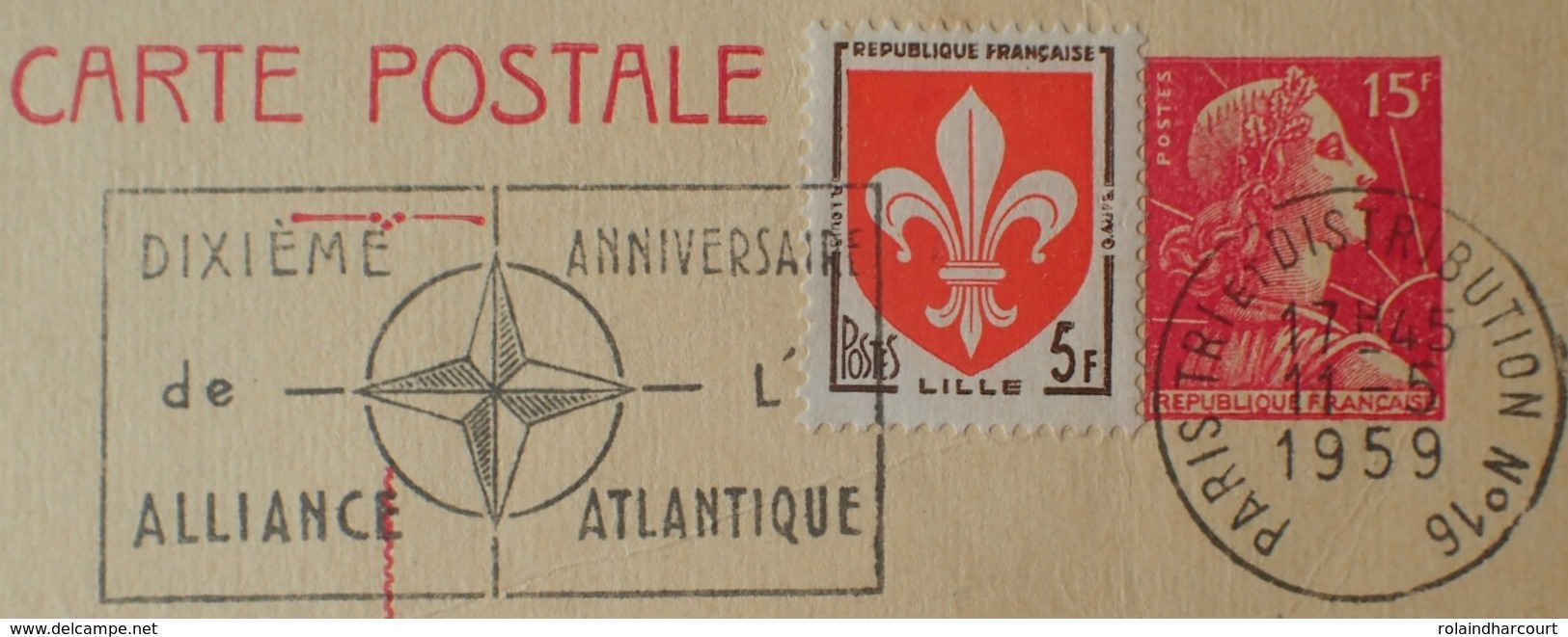 R1615/247 - ENTIER POSTAL - TYPE MARIANNE De MULLER - N°1011-CP1 - CàD " PARIS TRI Et DISTRIBUTION N°16 11 MAI 1959 " - Cartes Postales Repiquages (avant 1995)