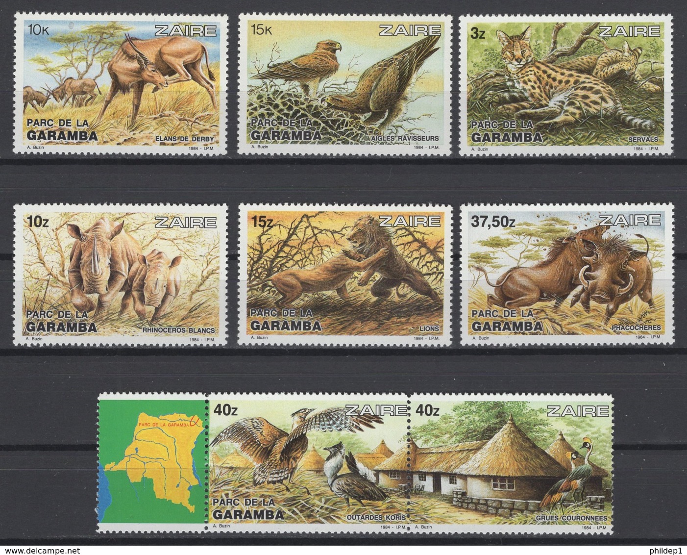 1984. République Du Zaïre. COB N° 1216/23 **, MNH.  Cote COB 2018 : 27,50 € - Ungebraucht