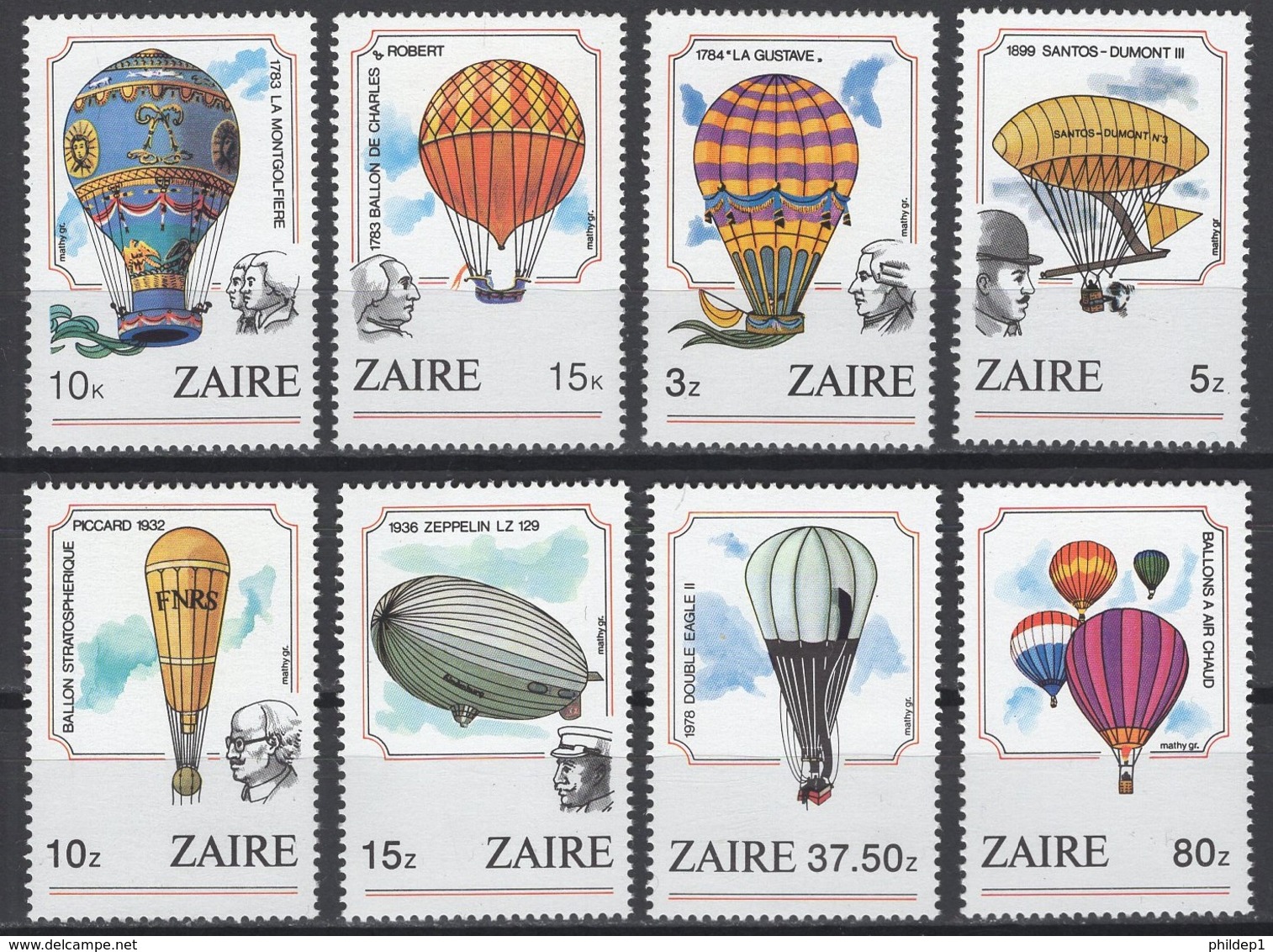 1984. République Du Zaïre. COB N° 1245/52 **, MNH.  Cote COB 2018 : 14 € - Ungebraucht