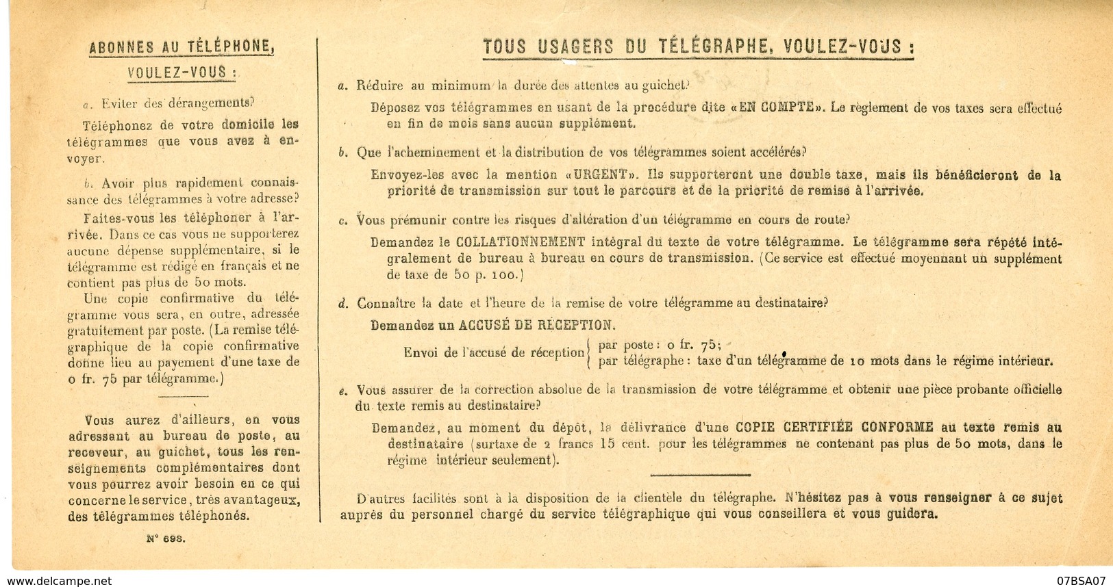 TELEGRAMME OFFICIEL 1940 MOULINS SUR ALLIER ETIQUETTE - 1921-1960: Période Moderne