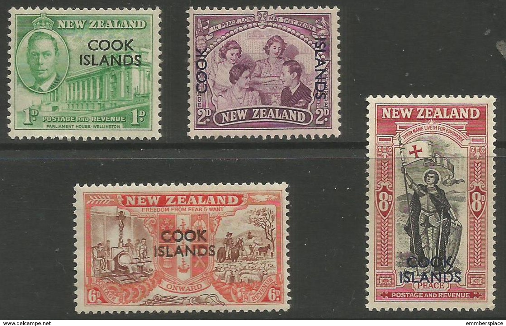 Cook Islands - 1946 New Zealand Overprints MH*  SG 146-9 - Cook Islands