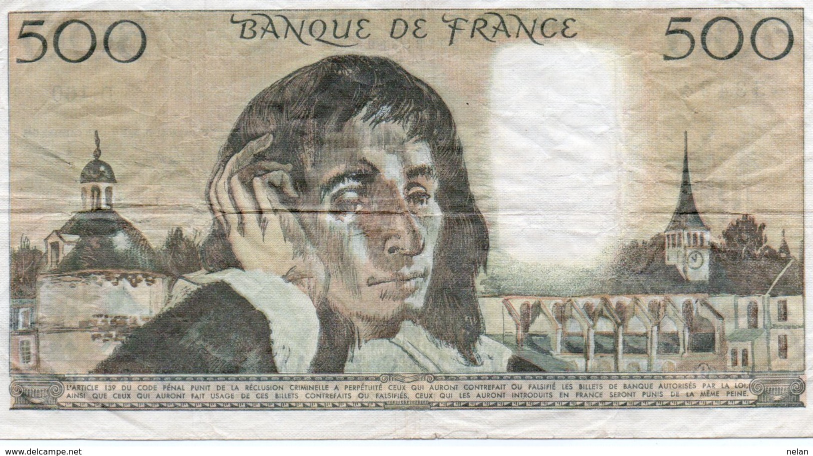 FRANCIA 500 FRANCS 1982 P-156 VF+ - 500 F 1968-1993 ''Pascal''