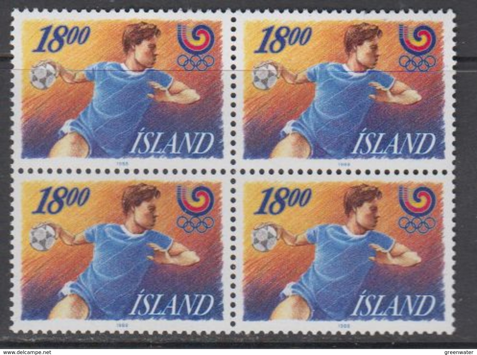 Iceland 1988 Olympic Games Seoul / Handball 1v Bl Of 4 ** Mnh (43823A) - Ongebruikt