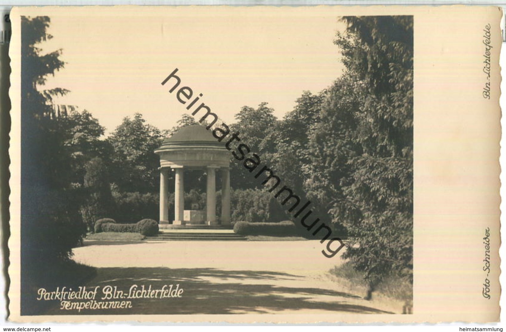 Berlin-Lichterfelde - Parkfriedhof - Tempelbrunnen - Verlag Foto-Schneider Berlin - Foto-Ansichtskarte 30er Jahre - Lichterfelde