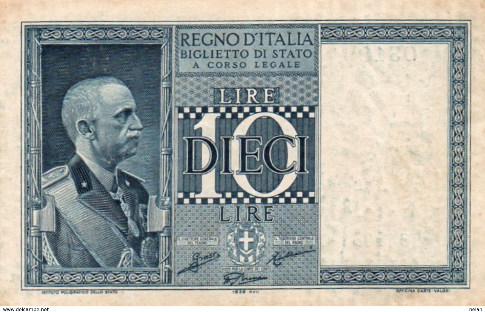 ITALIA 10 LIRE 1938 P-25 XF - Italia – 10 Lire