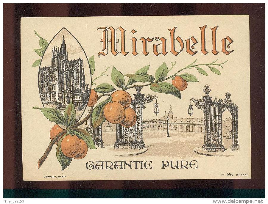 Etiquette  D'eau De Vie  -  Mirabelle Garantie Pure  - - Autres & Non Classés