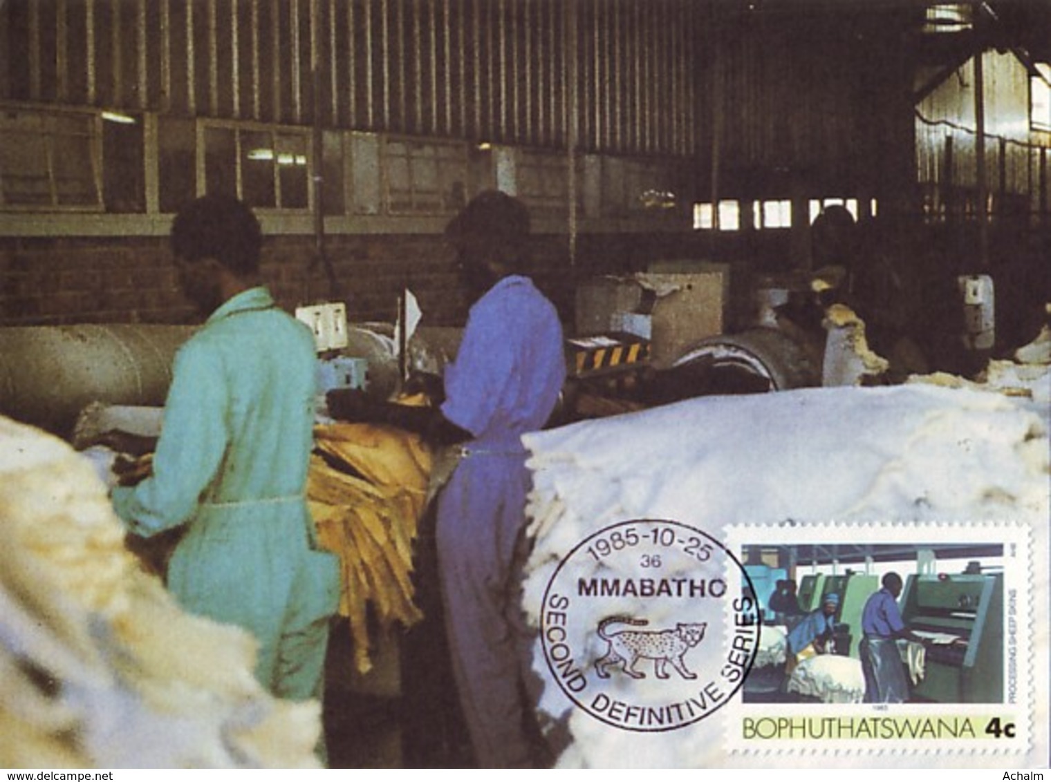 Bophuthatswana - Maximum Card Of 1985 - MiNr. 151 - Industries - Processing Sheep Skins - Bophuthatswana