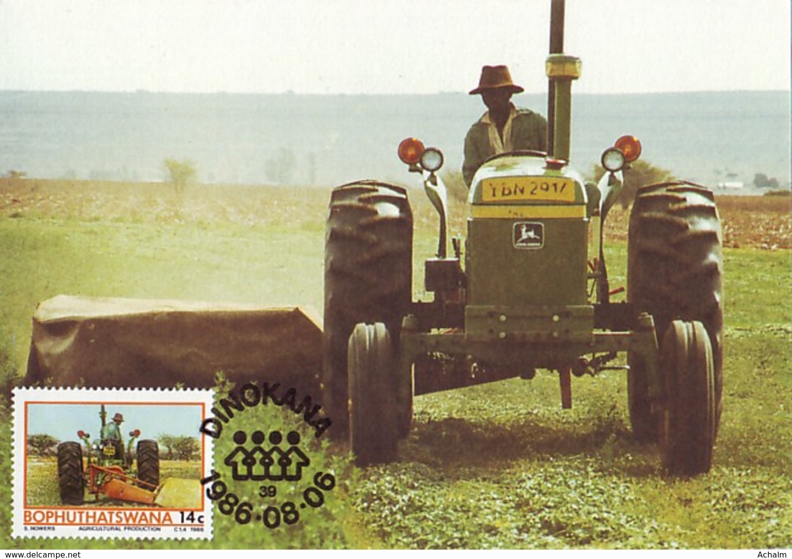 Bophuthatswana - Maximum Card Of 1986 - MiNr. 173 - Agricultural Development Project - Farmer With Tractor - Bophuthatswana