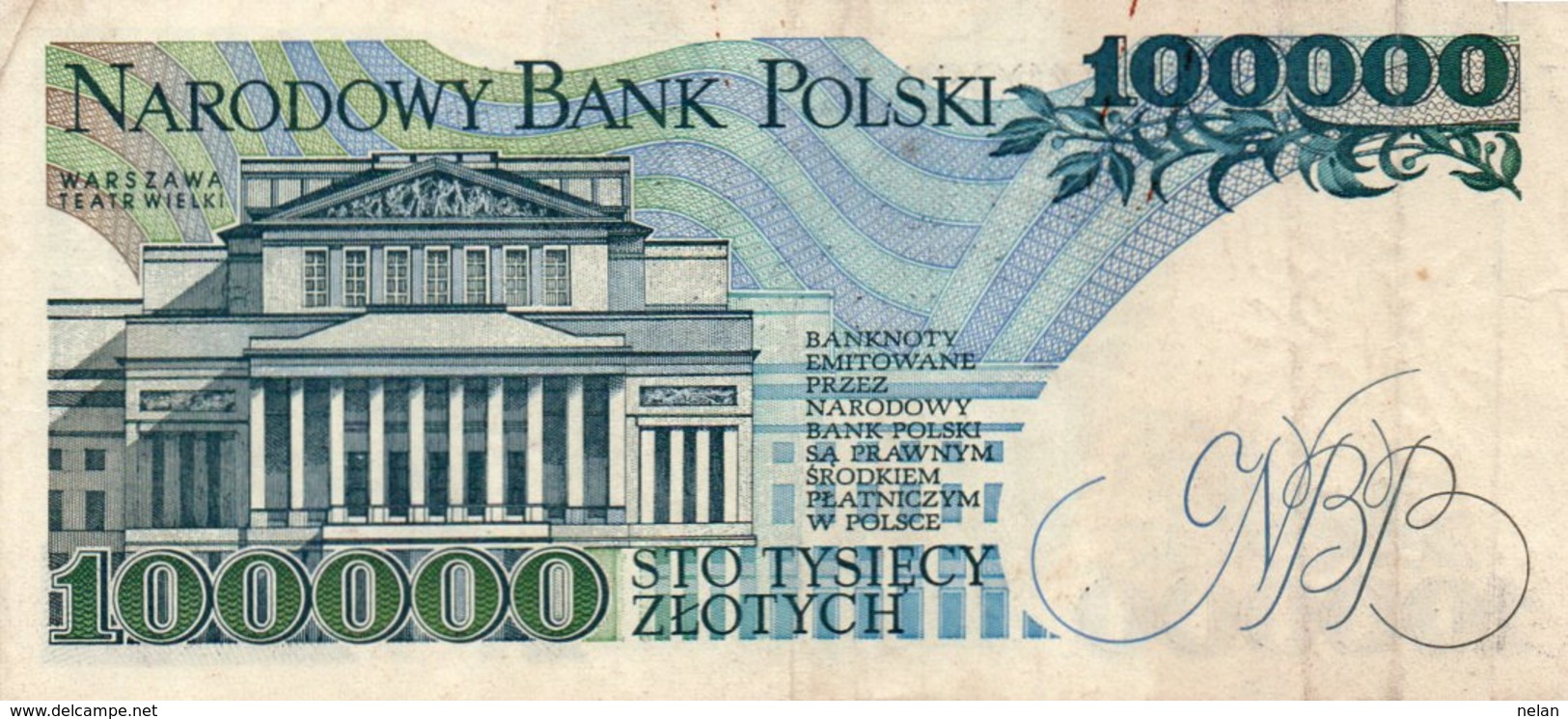 POLSKA 100 000 ZLOTYCH 1990 P-154 XF - Polonia