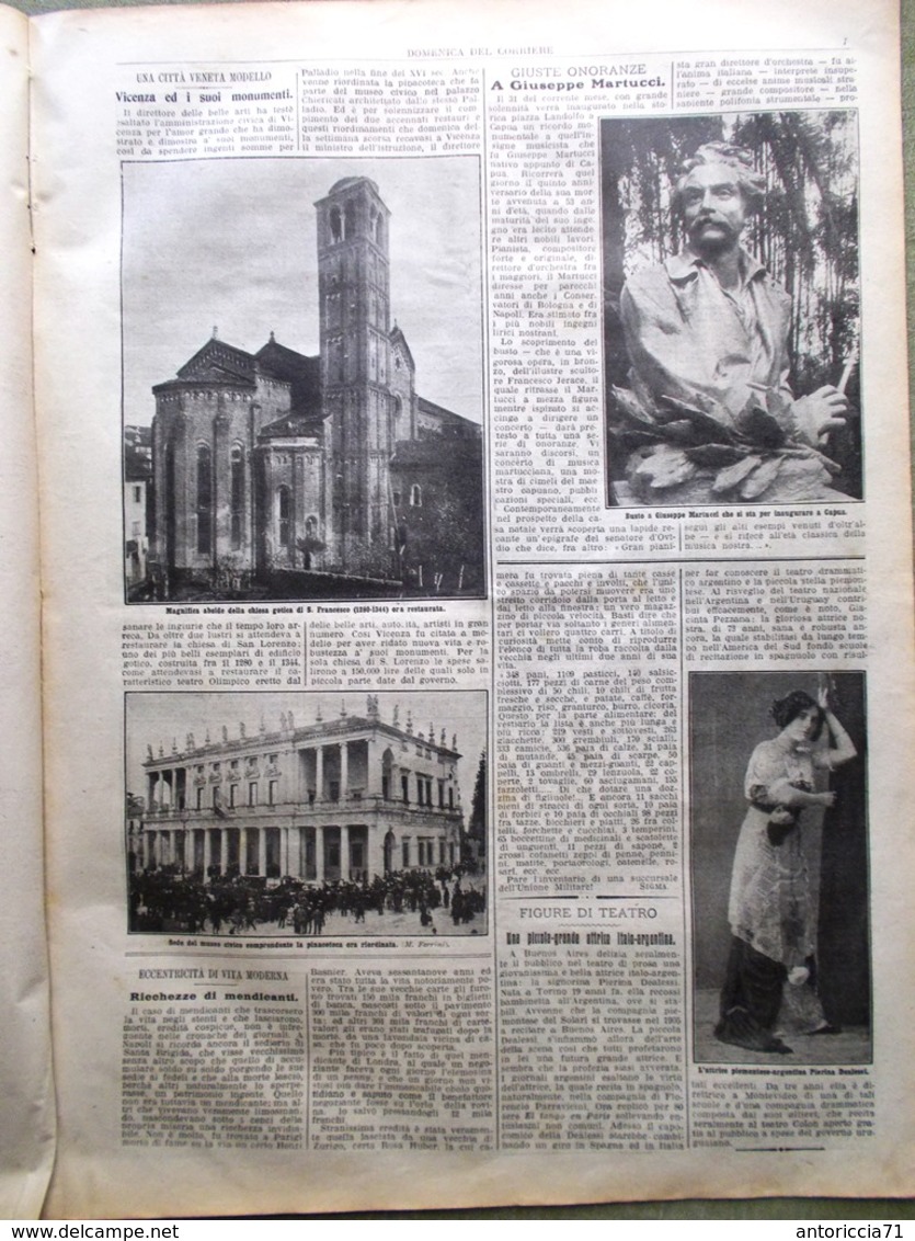 La Domenica Del Corriere 10 Maggio 1914 Vicenza Dealessi Croce Rossa Canada Roma - Guerra 1914-18