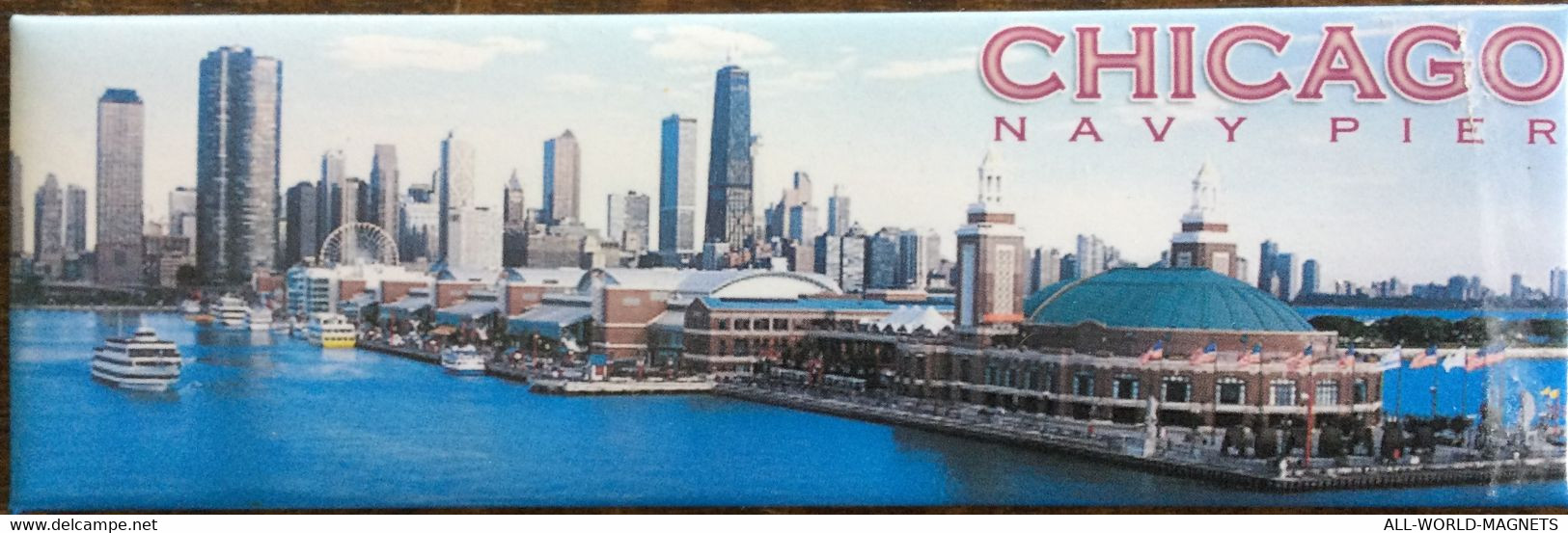 Chicago Navy Pier Souvenir Fridge Magnet, From Chicago Illinois USA - Tourism