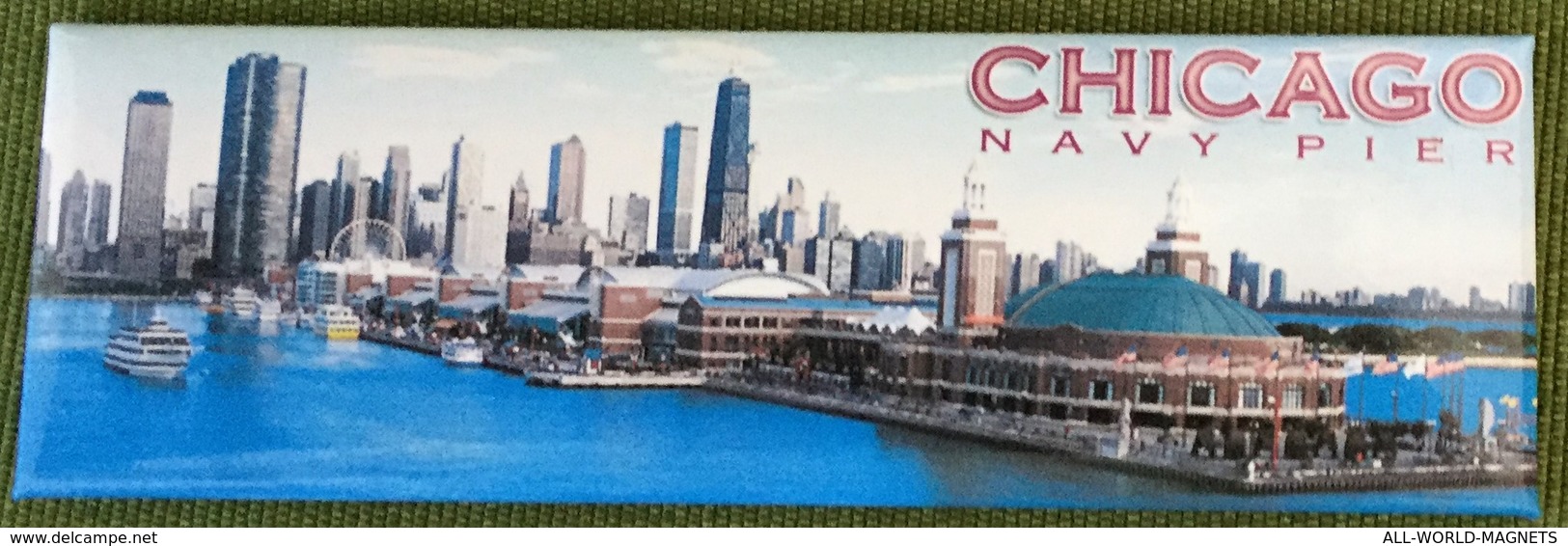 Chicago Navy Pier Souvenir Fridge Magnet, From Chicago Illinois USA - Tourism