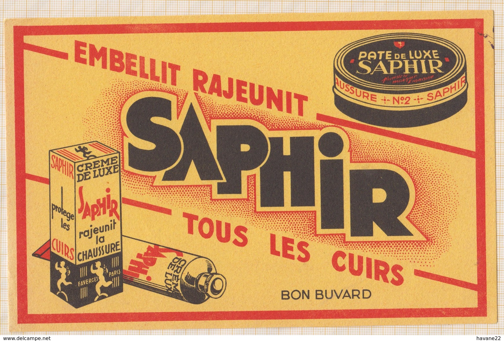 9/41  BUVARD SAPHIR EMBELLIT TOUS LES CUIRS - Peintures