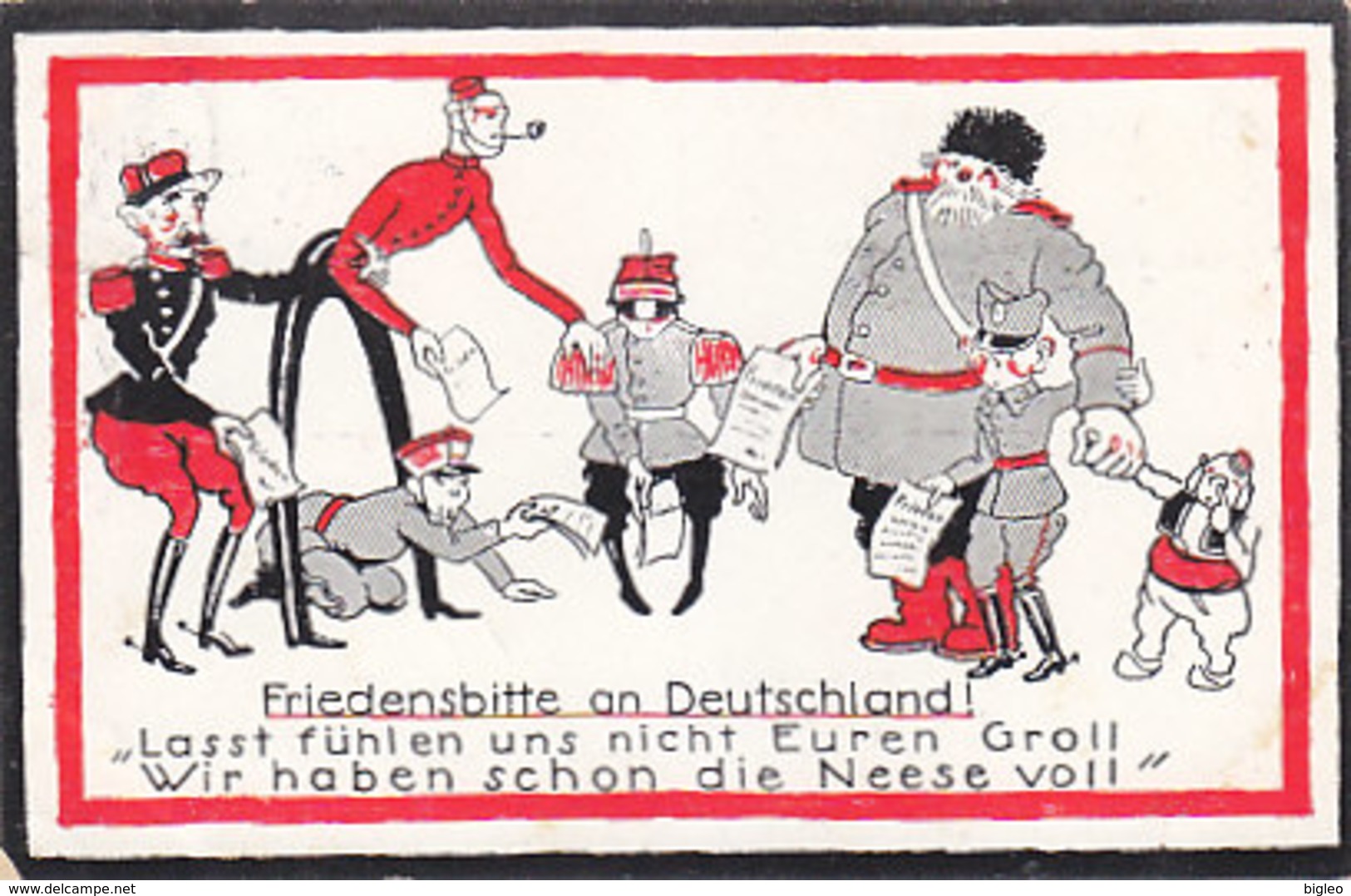 Friedensbitte An Deutschland - 1914            (A-102-160103) - Satirical