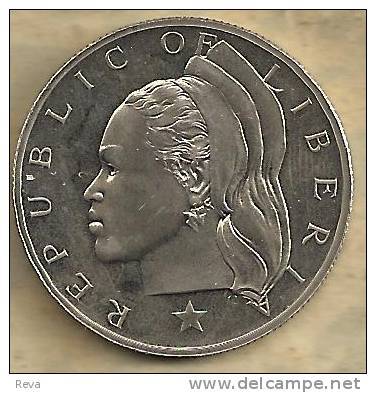 LIBERIA 50 CENTS WREATH FRONT WOMAN BACK 1973 EF KM17a.2 READ DESCRIPTION CAREFULLY !!! - Liberia