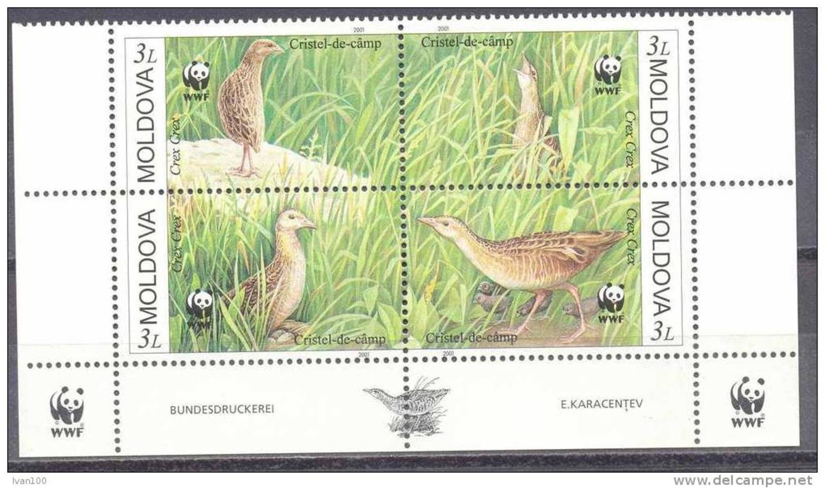 2001. Moldova, WWF, Birds, 4v, Mint/** - Moldavia