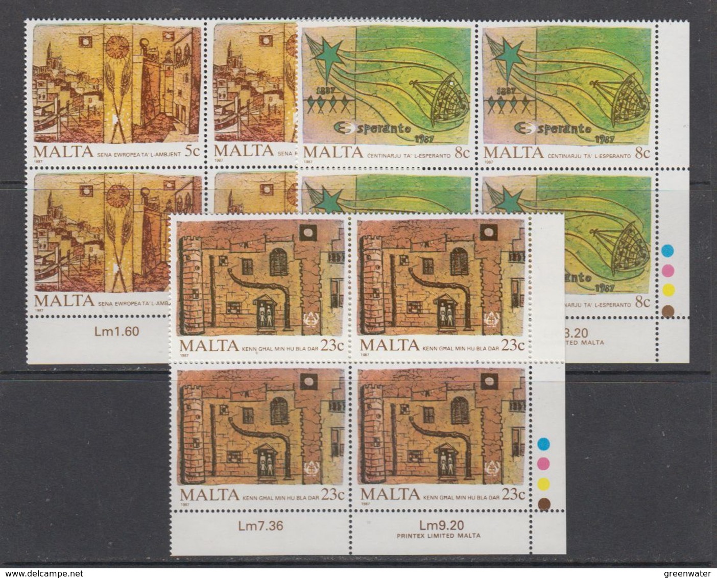 Malta 1987 Anniversairies 3v Bl Of 4 (corner)  ** Mnh (43826A) - Malta