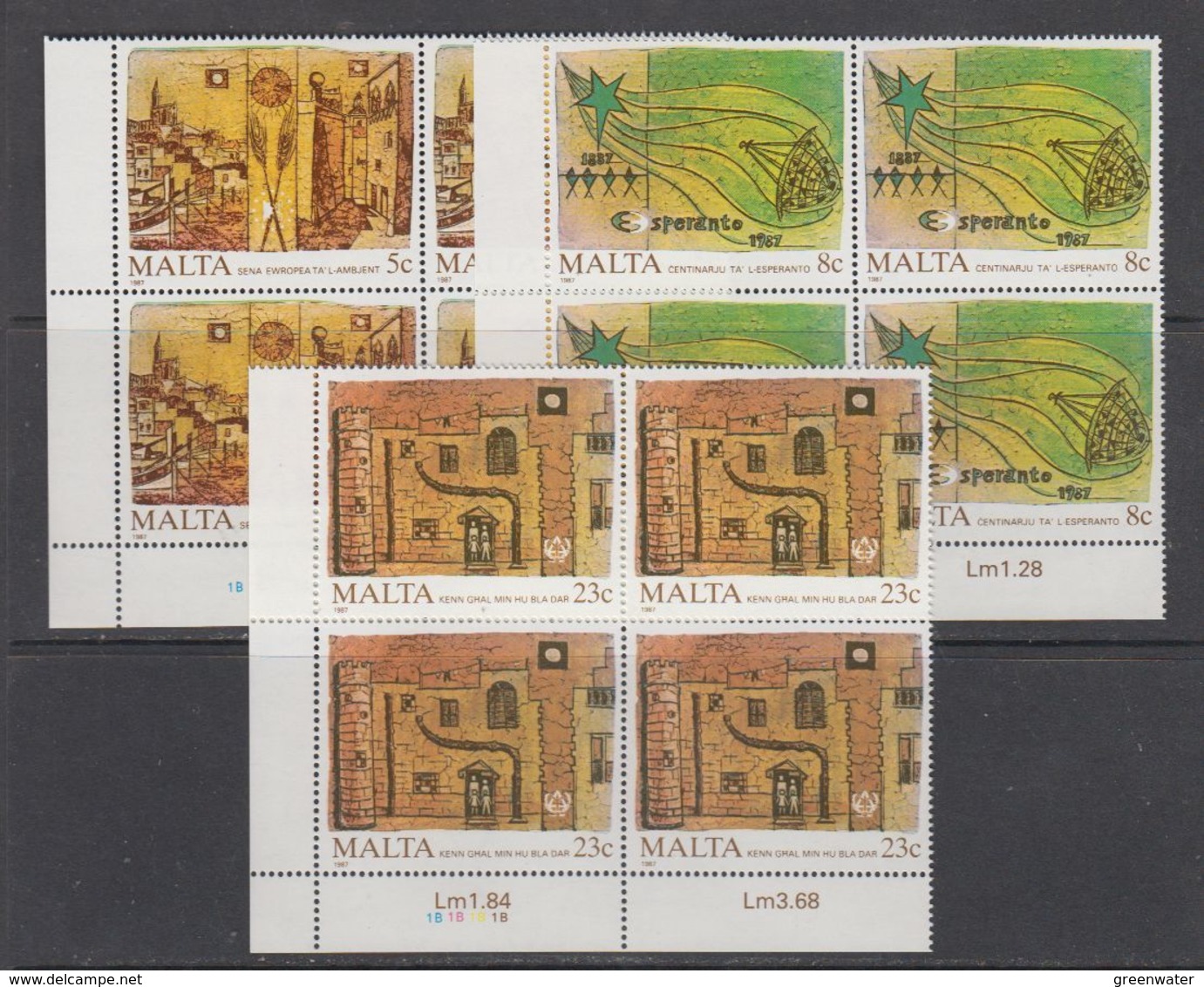 Malta 1987 Anniversairies 3v Bl Of 4 (corner)  ** Mnh (43826B) - Malta