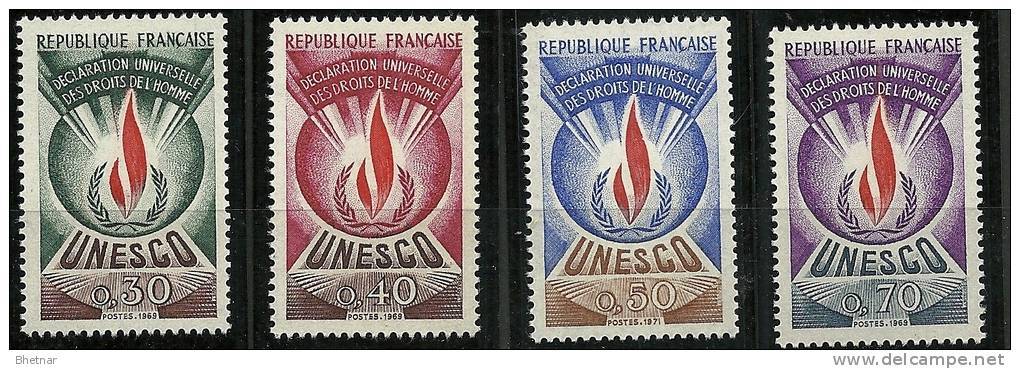 FR Service YT 39 à 42 " UNESCO Droits De L'homme " 1969-71 Neuf** - Nuovi