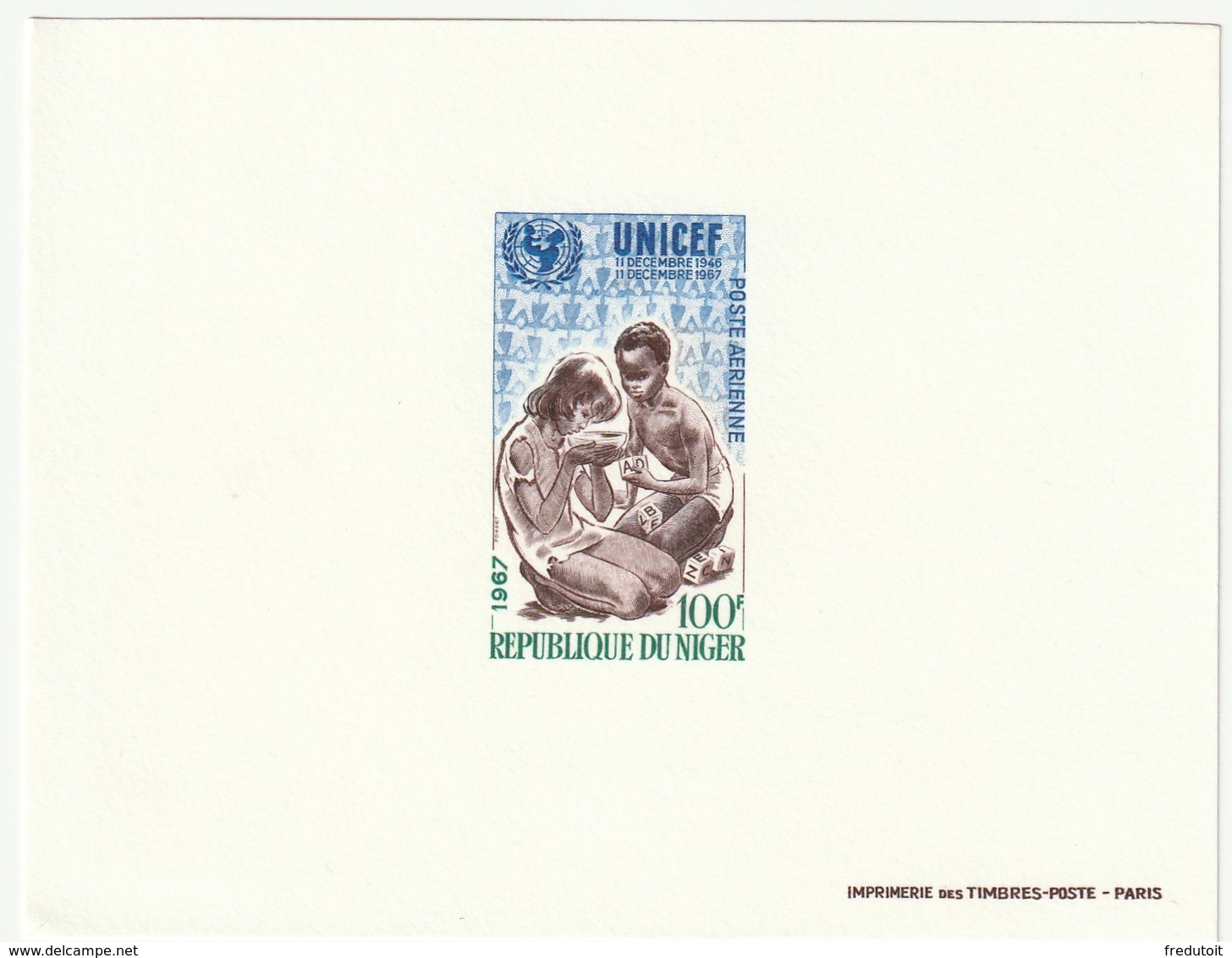 NIGER - EPREUVE DE LUXE - PA N°78 ** (1967) U.N.I.C.E.F - Niger (1960-...)
