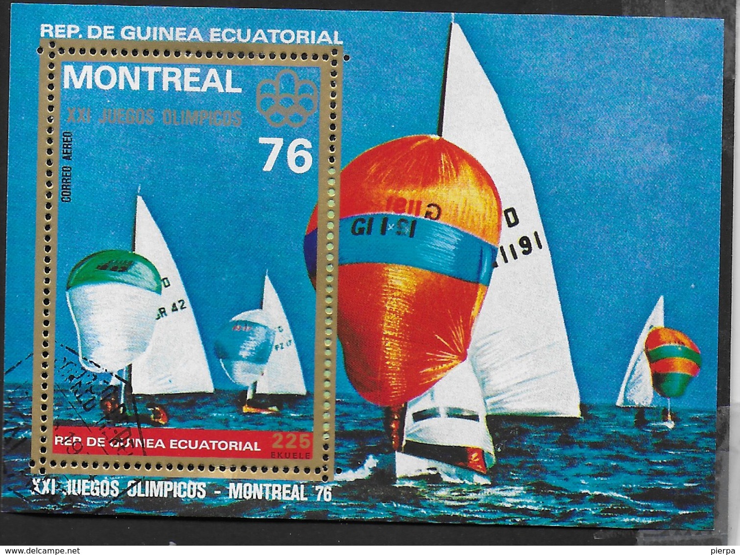 GUINEA EQUATORIALE - 1976 - GIOCHI OLIMPICI ESTIVI MONTREAL - VELA - BLOCCO USATO - (MICHEL BL 209) - Estate 1976: Montreal