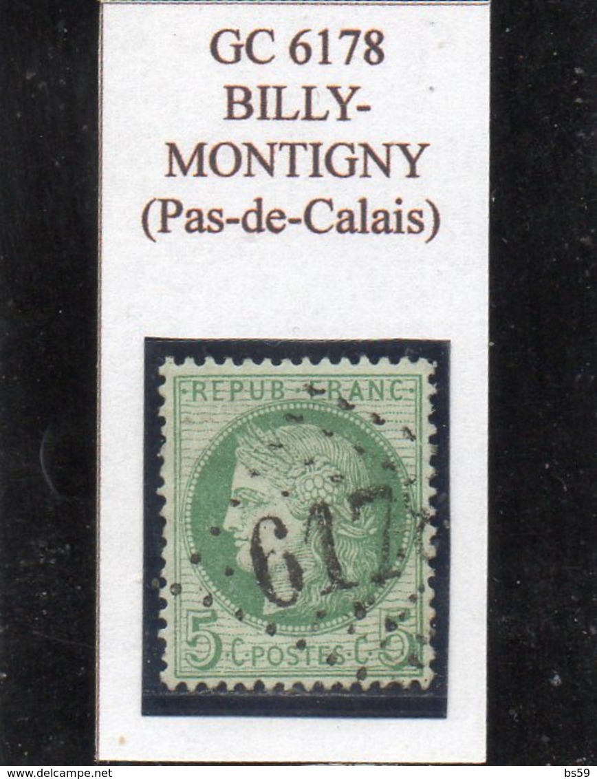 Pas-de-Calais - N° 53 Obl GC 6178 Billy-Montigny - 1871-1875 Cérès